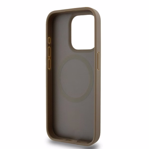 DKNY Nahkainen Pattern Metal Logo MagSafe Suojakuori iPhone 15 Pro Max:lle - Ruskea