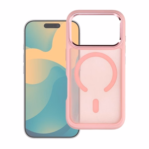 Suojakuori laitteelle iPhone 18 Pro / 17 Pro: Forcell F-Protect Smoke Hybrid Premium, MagSafe-yhteensopiva, väri: vaaleanpunainen