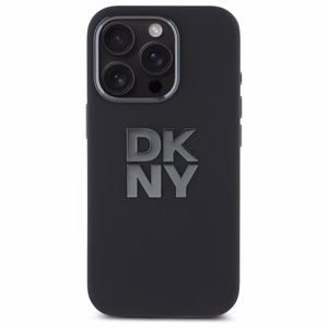 DKNY Liquid Silicone Metal Logo Suojakuori iPhone 16 Pro Max:lle - musta