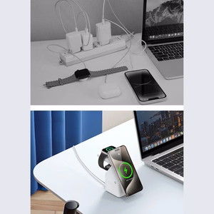 Duzzona W20 15W 4-in-1 langaton laturi iPhone/AirPods/Apple Watch yhteensopiva yölampulla - valkoinen