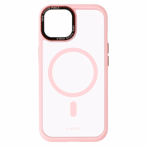 Liavec Hybrid Magsafe Clear Case for Iphone 15 light pink