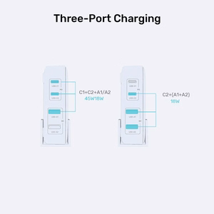 Unitek GaN Laturi 70W 2x USB-C 2x USB-A Musta