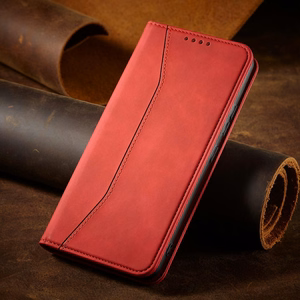 Magnet Fancy Suojakuori Samsung Galaxy S23+:lle lompakkokotelo jalustalla punainen