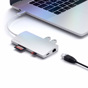 Satechi 7-in-1 USB-C keskitin sovitin hopeinen