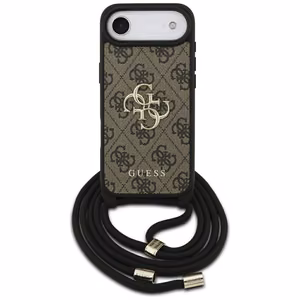 Guess 4G Big Logo Cord Strap olkalaukkukuori iPhone 17 Air - ruskea