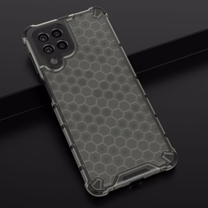 Honeycomb tapauksessa panssaroitu kansi geelirunko Samsung Galaxy M53 5G musta musta