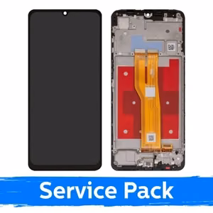 LCD-näyttö Samsung A075 A07 4G musta kehyksellä (Service Pack)