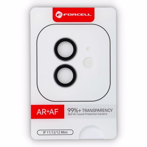 Kameran lasi iPhone 12 / 12 Mini:lle Forcell Premium hopeinen