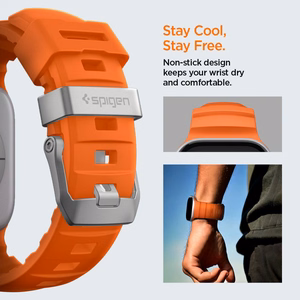 Spigen WBS2 Ranneke Apple Watch 8/9/10/11/SE/Ultra (44/45/46/49 mm) Oranssi