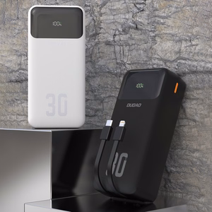 Dudao K15MAX 30000mAh PD 22.5W Powerbank sisäänrakennetuilla kaapeleilla - musta