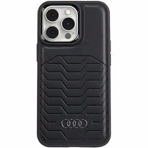 Audi Tekonahkainen Suojakuori MagSafella iPhone 15 Pro:lle - musta