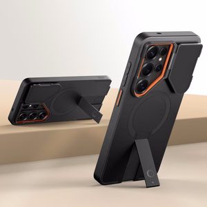 Tech-Protect Kevlar Aura MagSafe Suojakuori Samsung Galaxy S26 Ultra:lle musta ja oranssi