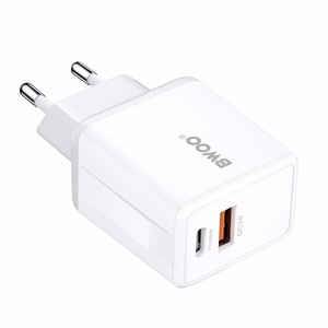 BWOO wall charger CDA182 QC 38W 1x USB-A + 1x USB-C with USB-C cable 1 m black