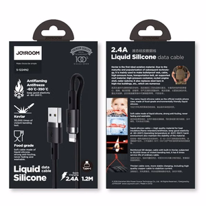Joyroom Liquid Silicone Data Cable N2 USB-A / Lightning 2.4A 1.2m - musta