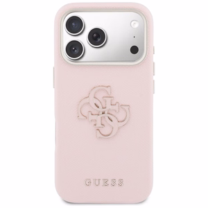 Guess PU FW Resin Logo Suojakuori iPhone 17 Pro Max 6,9" - Vaaleanpunainen