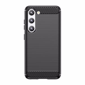 Carbon Case joustava silikoninen hiilikuitukuori Samsung Galaxy S23+:lle - musta