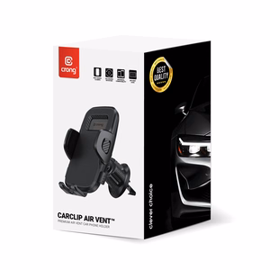 Crong Carclip Air Vent yleismallinen puhelimen autoteline tuuletusritilään, musta