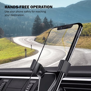 Crong Gravity Auto-Clip painovoimatoiminen autopuhelinpidike 4.7–6.5" puhelimille, musta
