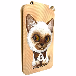 Nimmy New Big-Eye Cute Pets 2.0 Cat MagSafe-magneettikorttikotelo puhelimelle jalustalla – ruskea