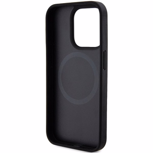 DKNY Nahkainen Painettu Pattern Metal Logo MagSafe Suojakuori iPhone 15 Pro Max:lle - Musta