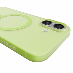 Puro Daylight MagSafe-yhteensopiva silikoninen suojakuori iPhone 17:lle - läpikuultava vihreä