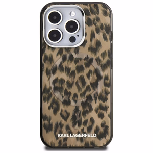 Karl Lagerfeld IML leopardikuvioinen MagSafe-suojakuori iPhone 16 Pro Max - ruskea