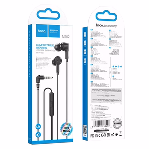 Hoco M102 langalliset nappikuulokkeet Jack 3,5mm - musta