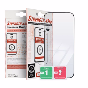 ULTRA STRONG 45 kg tempered-glass screen protector for iPhone 13 / 13 Pro / 14 / 16e / 17e