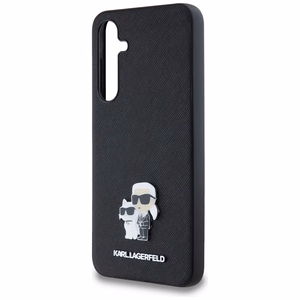 Original Pouch KARL LAGERFELD hardcase Saffiano Karl&Choupette Pin KLHCSA35SAKCNPK Samsung Galaxy A35:lle musta