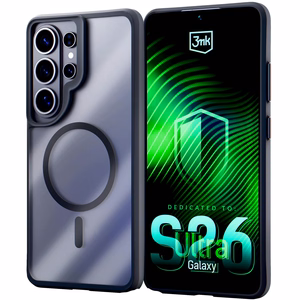 3mk Satin Armor MagCase Samsung Galaxy S26 Ultralle - Läpinäkyvä Musta