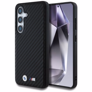 BMW Nahkainen Carbon MagSafe Suojakuori Samsung Galaxy S25:lle - musta