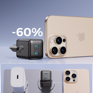 Joyroom JR-TCG17 -seinälaturi, 45 W, 2 × USB-C (EU-pistoke), musta