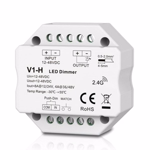 V1-H-ohjain, 12-48V, 1x 8A, Push-Dimm