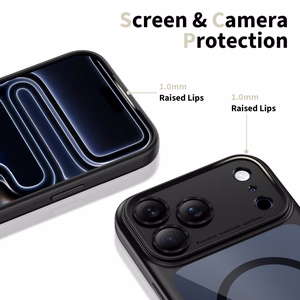 Tech-Protect Magpeak Magsafe CC Suojakuori iPhone 17 Pro Max:lle - läpinäkyvä musta