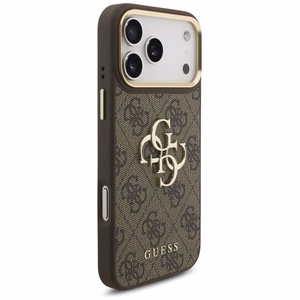 Guess 4G Big 4G Classic Logo Big Strap Metal Buttons -suojakuori iPhone 17 Pro Max - ruskea