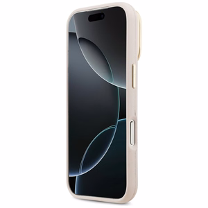 GUESS Grained Big 4G & Stand Camera -suojakuori iPhone 17 Pro - pinkki