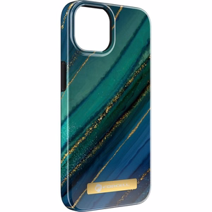 Suojakuori iPhone 15 PLUS:lle Forcell F-Protect Mirage yhteensopiva MagSafe jade marble