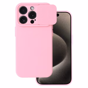 Camshield Soft Suojakuori iPhone 15 Pro:lle - vaaleanpunainen
