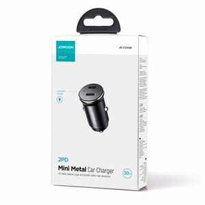 Joyroom JR-CCN06 30W 2x USB-C Metallinen Mini Autolaturi - musta
