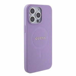 Guess Saffiano MagSafe suojakuori iPhone 15 Pro:lle - violetti