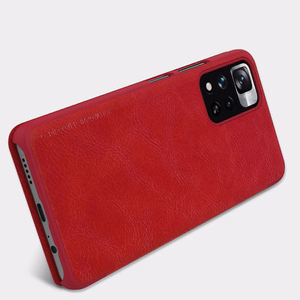 Nillkin Qin Asia Asia Xiaomi Redmi Note 11 Pro + (Kiina) / Redmi Note 11 Pro (Kiina) / Mi11i HyperCharge Camera Protector Holster Cover Flip Case Musta
