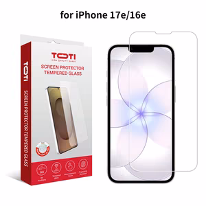TOTI karkaistu lasi 2D näytönsuoja täyspeitto iPhone 16e/17e, läpinäkyvä