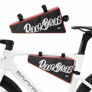 Rockbros G008 Flash Journey kolmion muotoinen polkupyörän rungon laukku XL 1.9 l - musta ja punainen