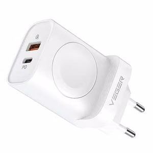 Laturi VEGER (W002E) (1xUSB-C; 1xUSB; Watch; 25W) valkoinen