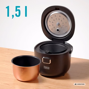 TEESA-matkakäyttöinen monitoimikeitin ja riisinkeitin, 2 l, 12–24 V / 230 V, 350 W
