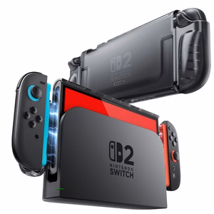 Supcase Crystal Suojakuori Nintendo Switch 2:lle - läpinäkyvä musta
