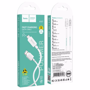 Kaapeli USB-A - Micro USB Hoco 2,4A 1 m X107 valkoinen