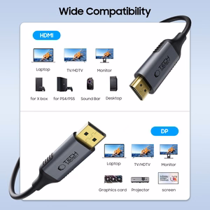 Tech-Protect UltraBoost DisplayPort / HDMI 2.0 kaapeli 4K 60Hz 2m - musta