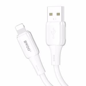 BWOO 3A silikoninen kaapeli X329L USB - Lightning 3A 1m valkoinen