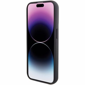 Karl Lagerfeld Gripstand Saffiano Choupette Pins Suojakuori iPhone 15 Prolle - musta